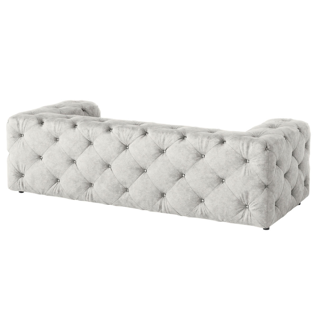 3-SITZER-SOFA Mikrofaser Hellgrau  - Hellgrau/Schwarz, Design, Kunststoff/Textil (230/71/100cm) - P & B