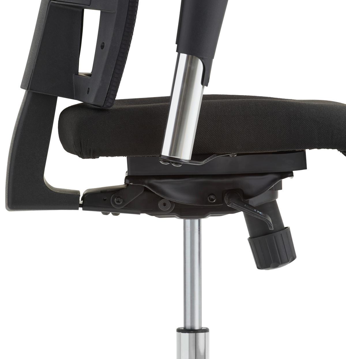 DREHSTUHL Netzbespannung, Webstoff Schwarz, Alufarben  - Schwarz/Alufarben, Basics, Kunststoff/Textil (50/114/50cm) - Topstar
