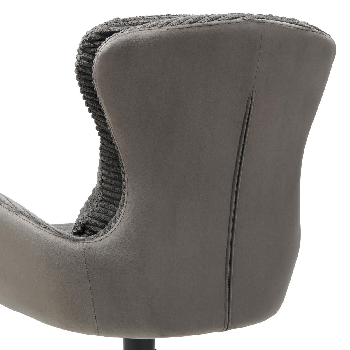 ARMLEHNSTUHL  in Eisen Cord  - Schwarz/Grau, LIFESTYLE, Textil/Metall (58/88/68cm) - MID.YOU