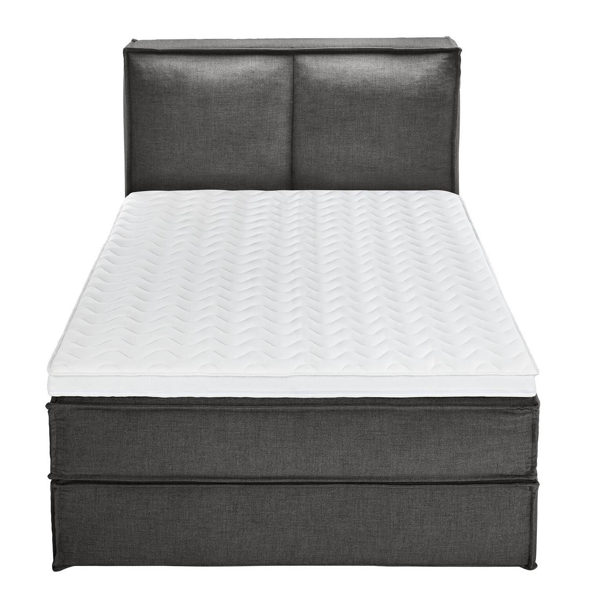 BOXSPRINGBETT 140/220 cm  in Anthrazit  - Anthrazit/Schwarz, Design, Kunststoff/Textil (140/220cm) - home24
