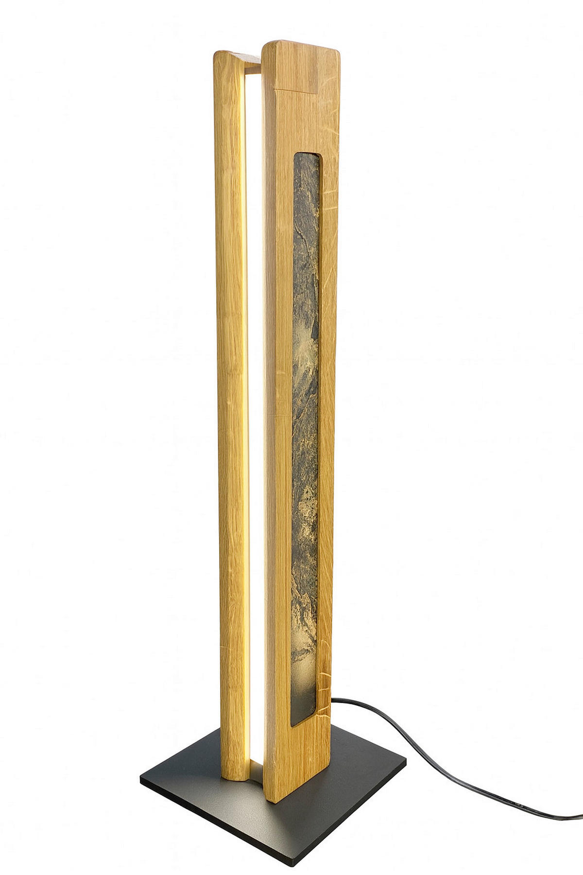 LED-TISCHLEUCHTE Schliersee   - Dunkelgrau/Schwarz, Natur, Stein/Metall (55/15/15cm) - Waldwelt