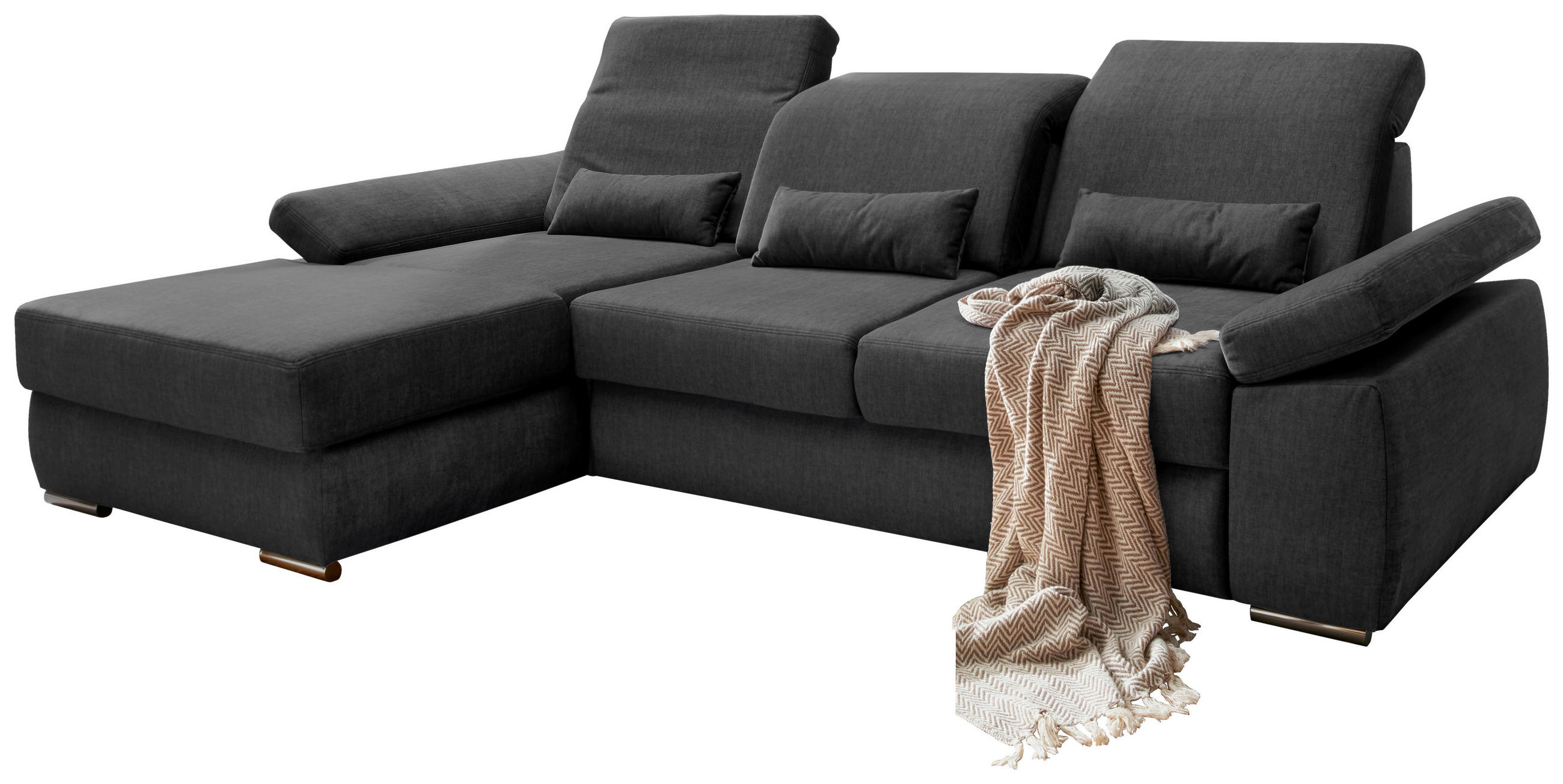 ECKSOFA Anthrazit Velours 