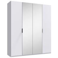 FALTTÜRENSCHRANK 200/236/58 cm 4-türig Weiß  - Schwarz/Weiß, Design, Glas/Holzwerkstoff (200/236/58cm) - Boxxx