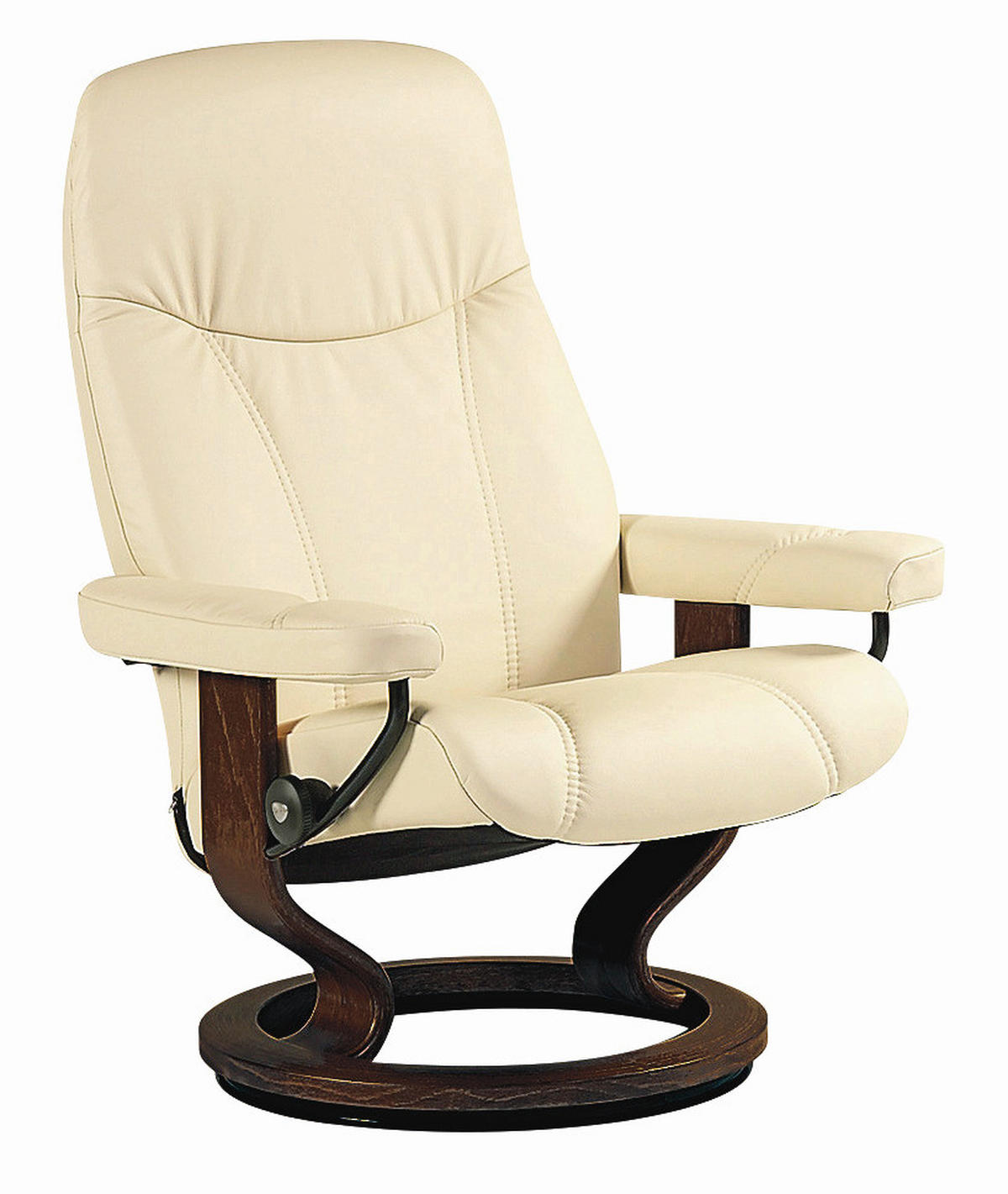 RELAXSESSEL CONSUL in Leder Creme  - Creme/Braun, Natur, Leder/Holz (75/100/71cm) - Stressless