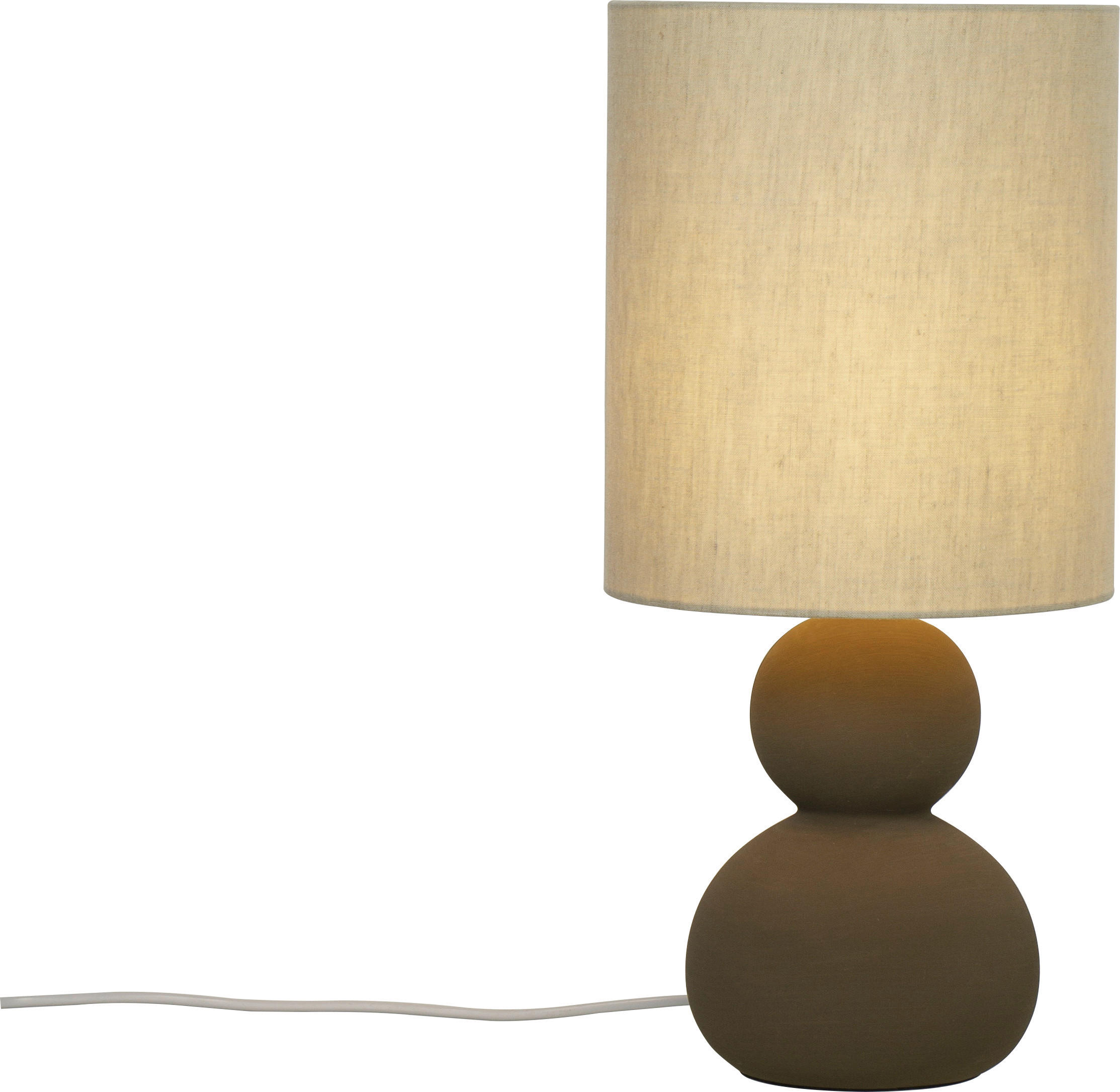 BORDSLAMPA 22/42/22 cm   - brun/cremefärgad, Design, metall/textil (22/42/22cm)
