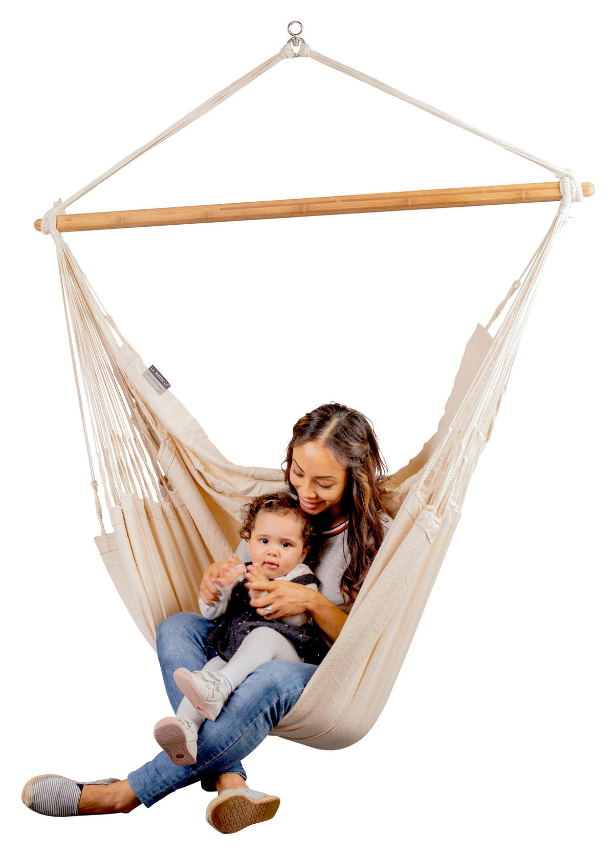 HÄNGESESSEL kingsize cotton 140/170/210 cm  - Weiß, KONVENTIONELL, Holz/Textil (140/170/210cm) - La Siesta