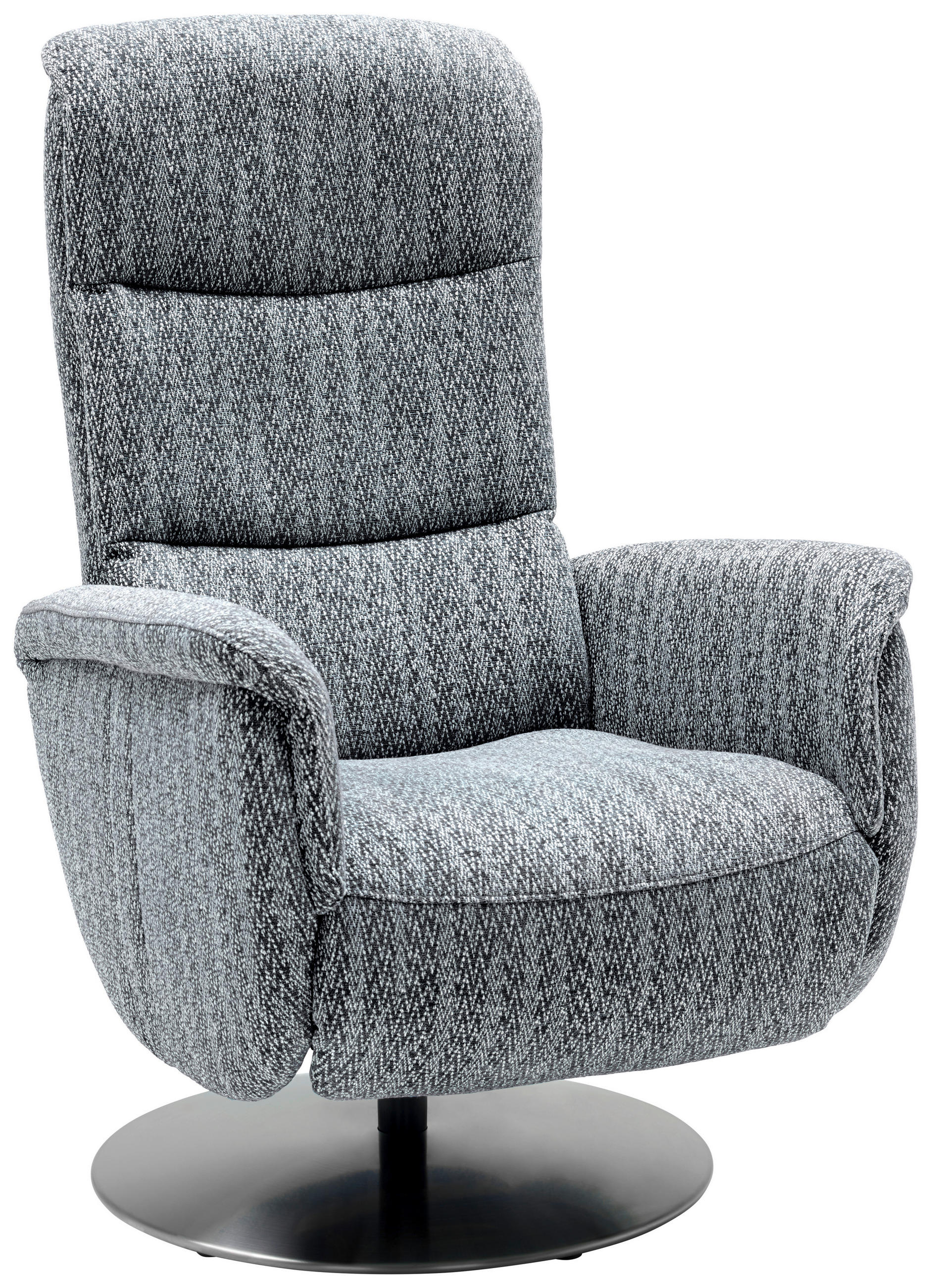 RELAXSESSEL Flachgewebe Relaxfunktion, Kopfteilverstellung, Fußteilverstellung, Rücken echt    - Edelstahlfarben/Anthrazit, Design, Textil/Metall (71/112/83cm) - Dieter Knoll