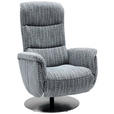 RELAXSESSEL Flachgewebe Relaxfunktion, Kopfteilverstellung, Fußteilverstellung, Rücken echt    - Edelstahlfarben/Anthrazit, Design, Textil/Metall (71/112/83cm) - Dieter Knoll