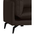 ECKSOFA in Samt Dunkelbraun  - Dunkelbraun/Schwarz, Design, Textil/Metall (241/200cm) - Carryhome