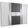 KLEIDERSCHRANK in Graphitfarben, Weiss  - Weiss/Alufarben, Konventionell, Glas/Holzwerkstoff (270/208/58cm) - Carryhome