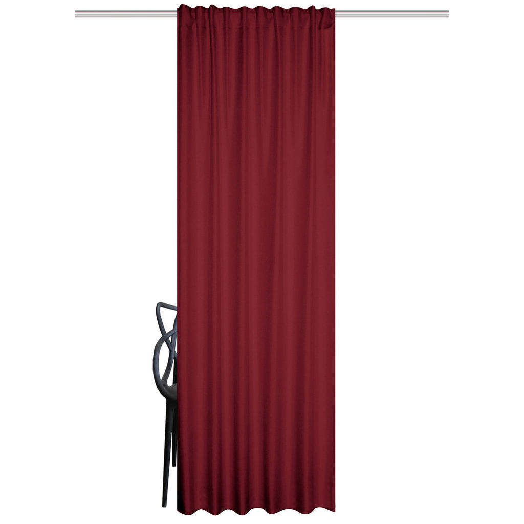 Thumbnail - Wärmeschutzvorhang Eskamio, Bordeaux, Textil, Uni, 270x245 cm, für Stange und Schiene geeignet, Lärmschutz, Wärmeschutz,...