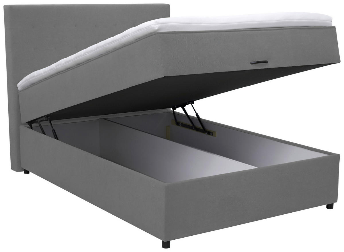 BOXBETT 120/200 cm  in Grau  - Schwarz/Grau, Konventionell, Kunststoff/Textil (120/200cm) - Moderano
