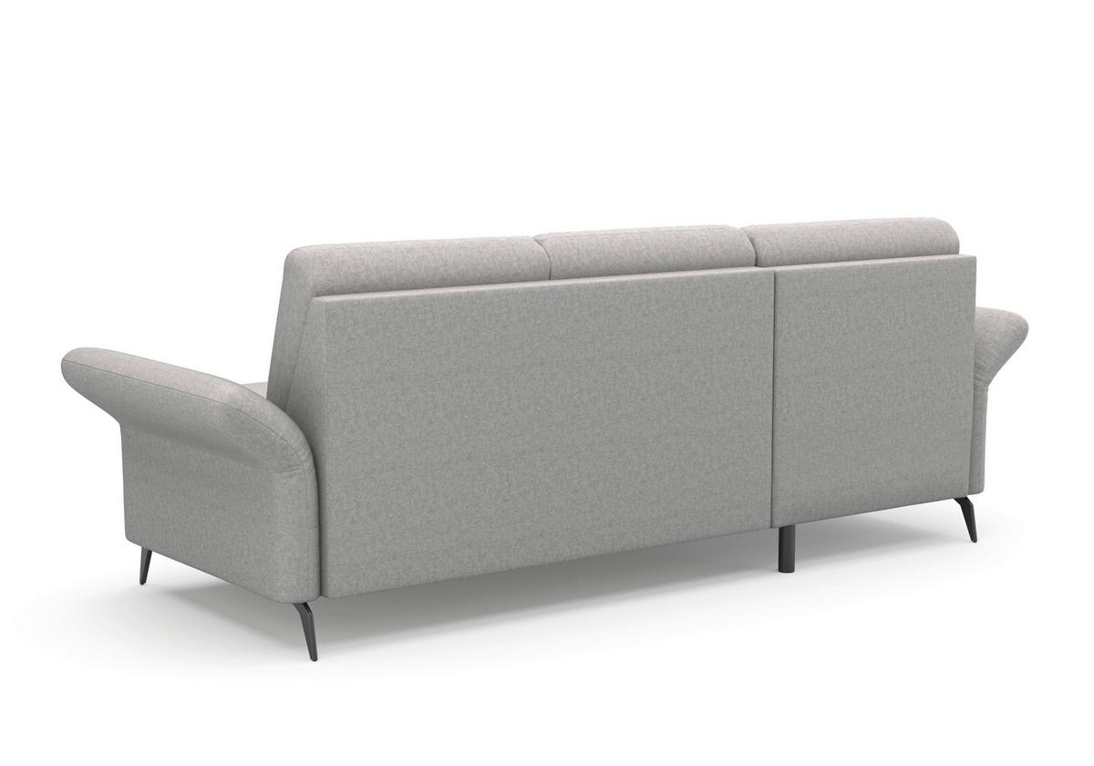 ECKSOFA ROCHELLE E Hellgrau Flachgewebe  - Hellgrau/Schwarz, KONVENTIONELL, Textil/Metall (164/251cm) - Sit & More
