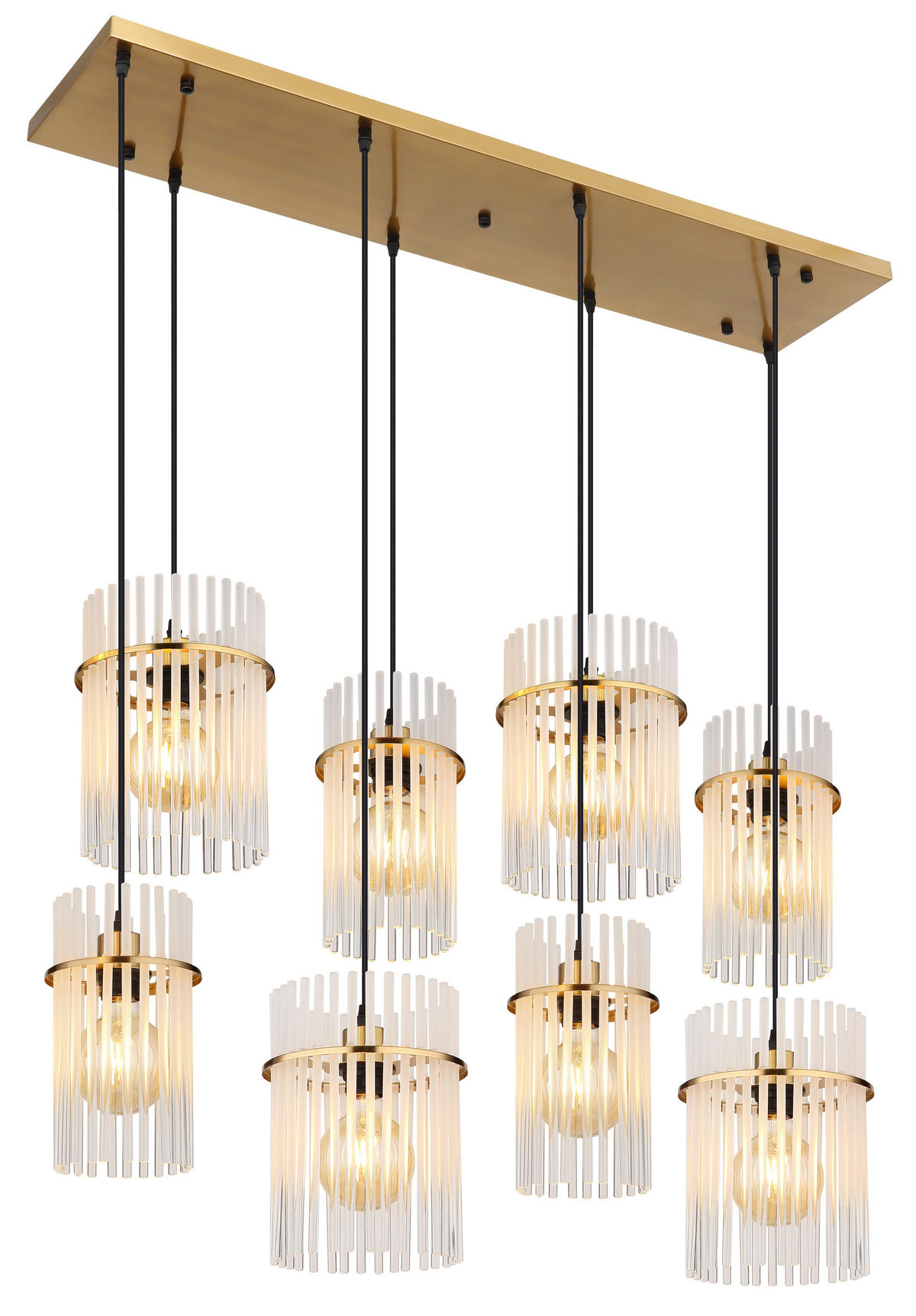 HÄNGELEUCHTE 110/38/125 cm  - Klar/Goldfarben, Trend, Glas/Kunststoff (110/38/125cm) - Globo