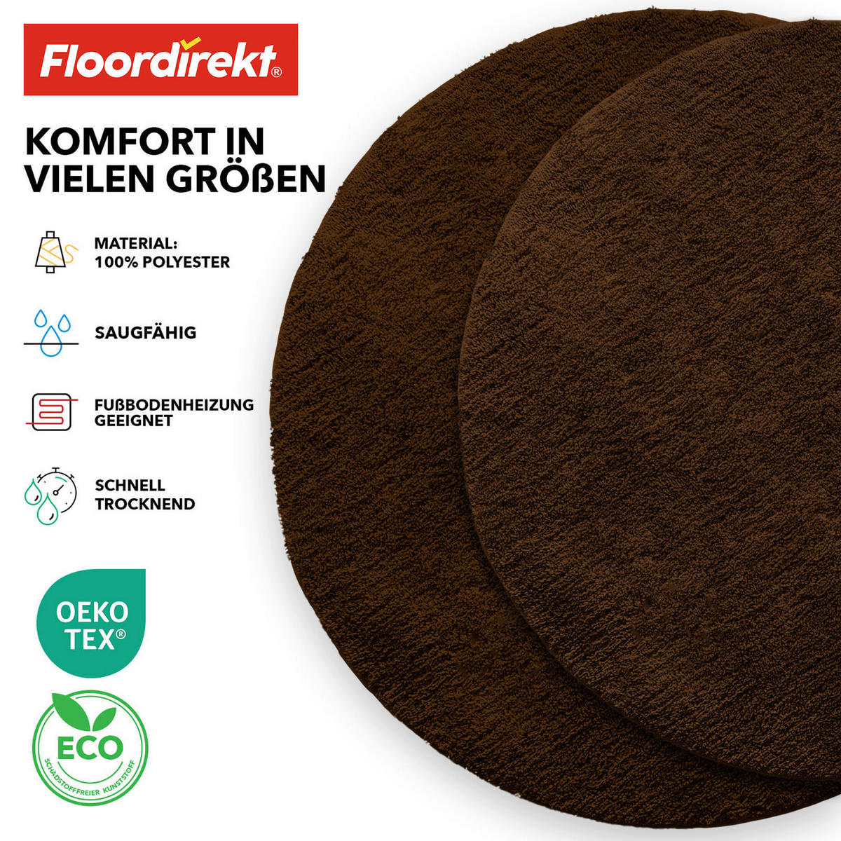 BADEMATTE SKY Braun 120 cm  - Braun, Basics, Kunststoff/Textil (120cm) - Floordirekt