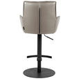 BARHOCKER in Metall, Leder Schwarz, Taupe  - Taupe/Schwarz, Design, Leder/Metall (56/89.5~115/56cm) - Novel