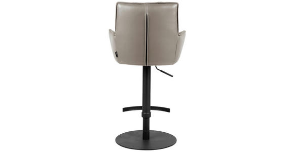 BARHOCKER in Metall, Leder Schwarz, Taupe - Taupe/Schwarz, Design, Leder/Metall (56/89.5~115/56cm) - Novel