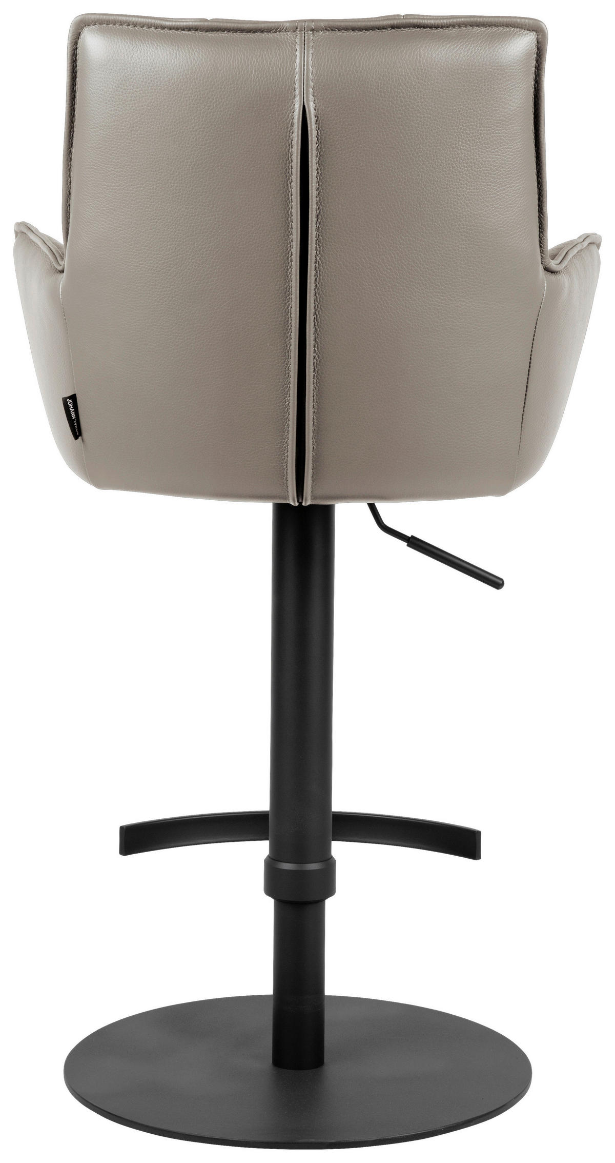 BARHOCKER in Metall, Leder Schwarz, Taupe  - Taupe/Schwarz, Design, Leder/Metall (56/89.5~115/56cm) - Novel