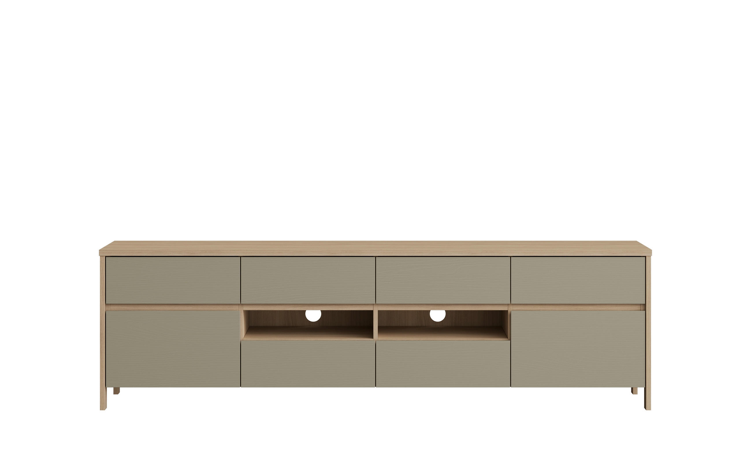 LOWBOARD  193/58/39 cm 6 Schublade(n) Typenauswahl, stehend  - Eichefarben/Eukalyptusholzfarben, Design, Holzwerkstoff (193/58/39cm) - MID.YOU