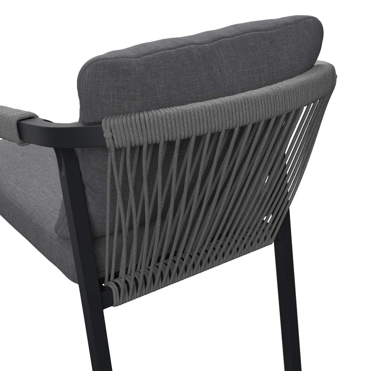 GARTENTISCHGRUPPE  - Anthrazit/Grau, MODERN, Textil/Metall (162/73/90cm) - Ambia Garden