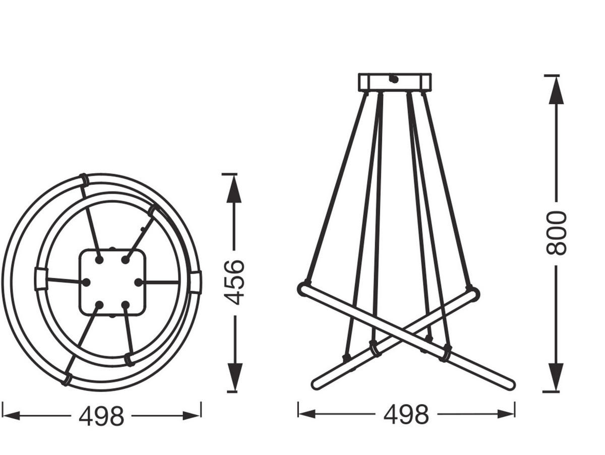 LED-HÄNGELEUCHTE 49.8/45.6/80 cm  - Dunkelgrau, Design, Kunststoff (49.8/45.6/80cm) - Osram