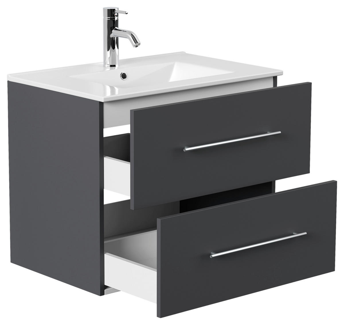 WASCHTISCHKOMBI 71 cm  - Graphitfarben/Weiß, Basics, Keramik/Holzwerkstoff (71cm) - MID.YOU