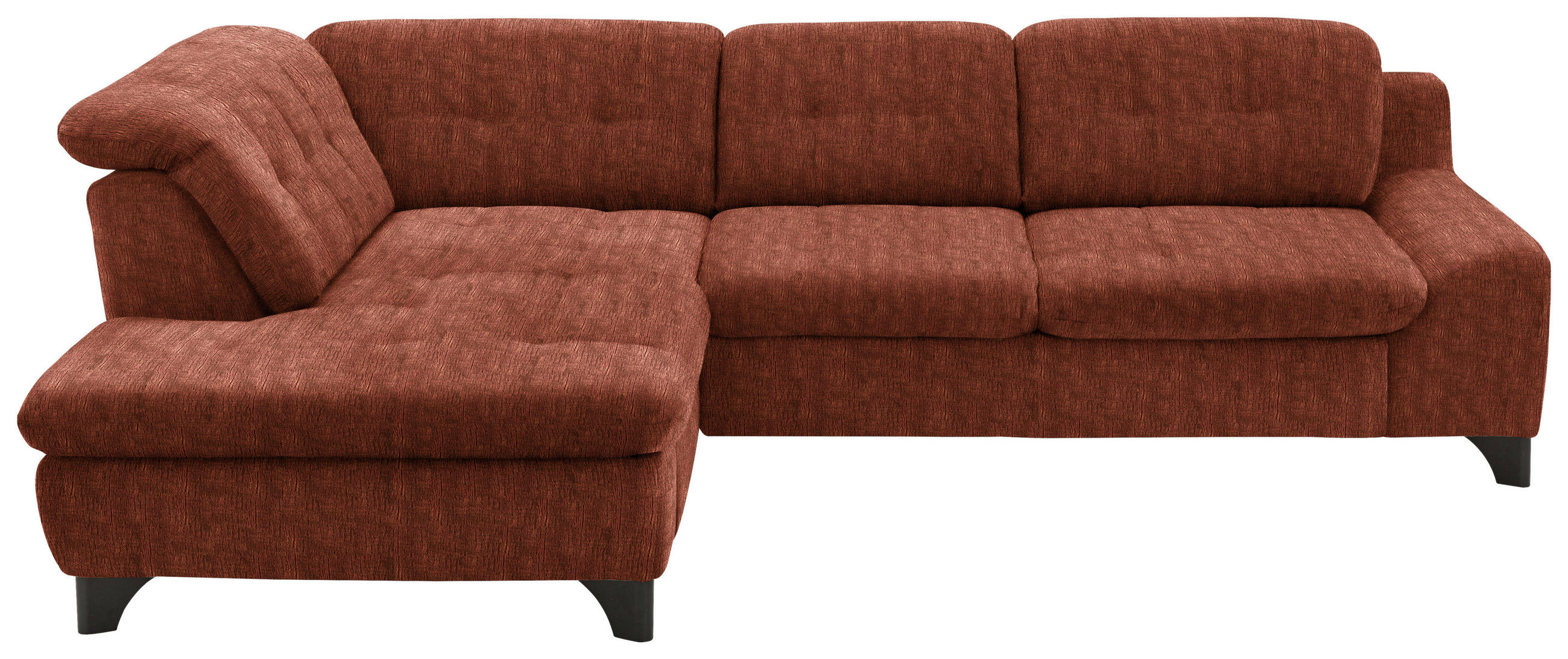 HÖRNSOFFA i chenille rostfärgad  - svart/rostfärgad, Klassisk, metall/textil (200/281cm) - MID.YOU