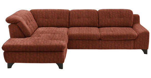 ECKSOFA in Chenille Rostfarben  - Rostfarben/Schwarz, KONVENTIONELL, Textil/Metall (200/281cm) - Carryhome