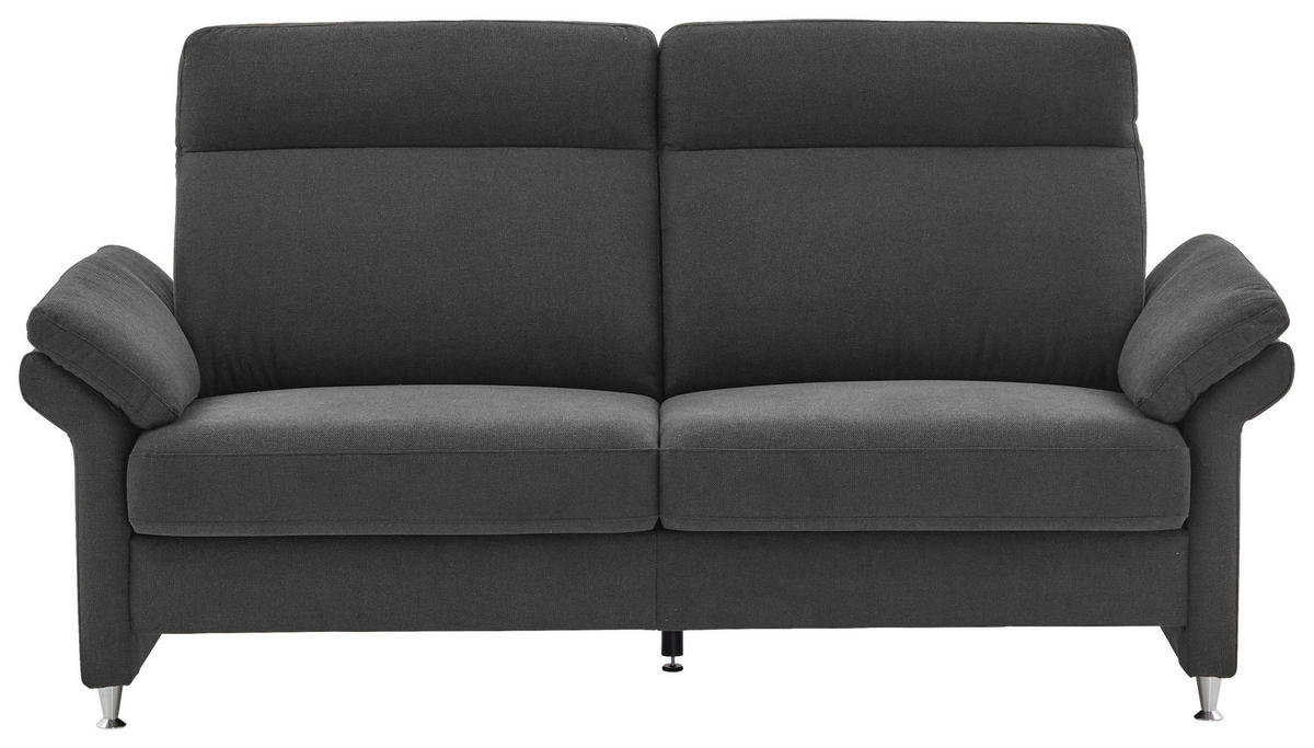 3-SITZER-SOFA in Flachgewebe Anthrazit  - Anthrazit/Alufarben, Modern, Textil/Metall (196/103/89cm) - Pure Home Comfort
