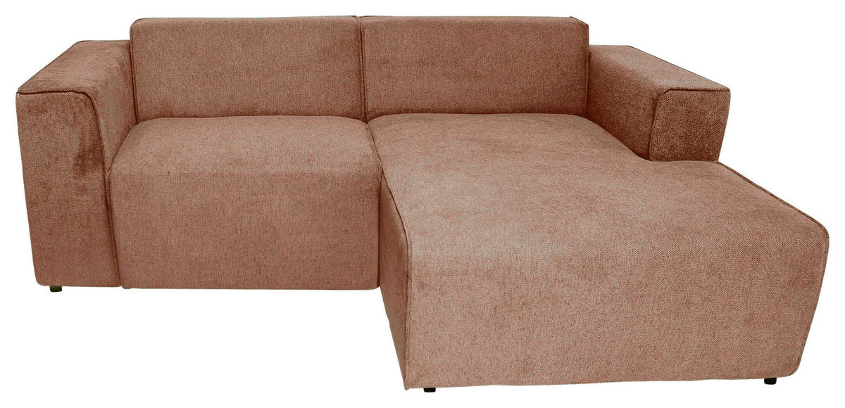 ECKSOFA Rosa Struktur  - Schwarz/Rosa, Design, Kunststoff/Textil (234/161cm) - P & B