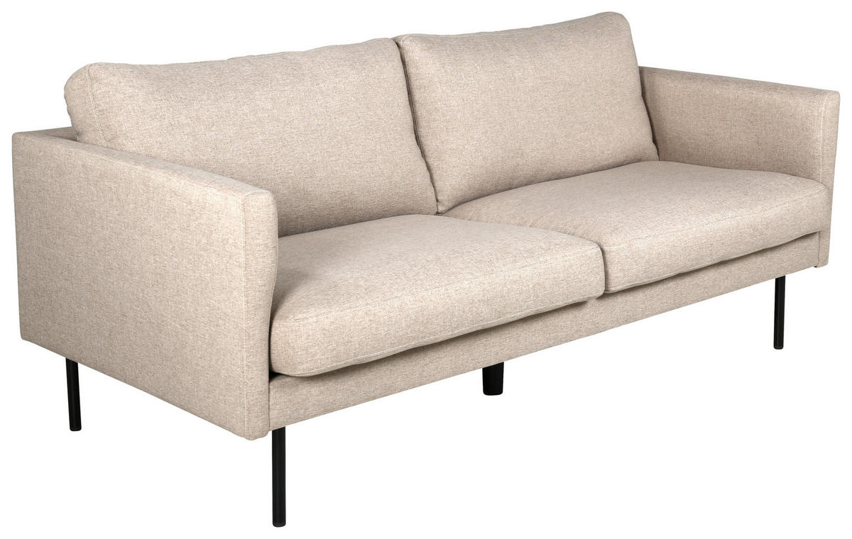 2-SITZER-SOFA Textilgeflecht Braun, Schwarz  - Hellbraun/Beige, Design, Textil/Metall (180/78/80cm) - Livetastic