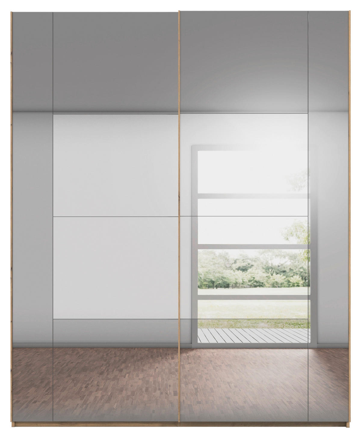 SCHWEBETÜRENSCHRANK 181/223/68 cm 2-türig Eiche Artisan  - Eiche Artisan, Design, Glas/Holzwerkstoff (181/223/68cm) - Xora