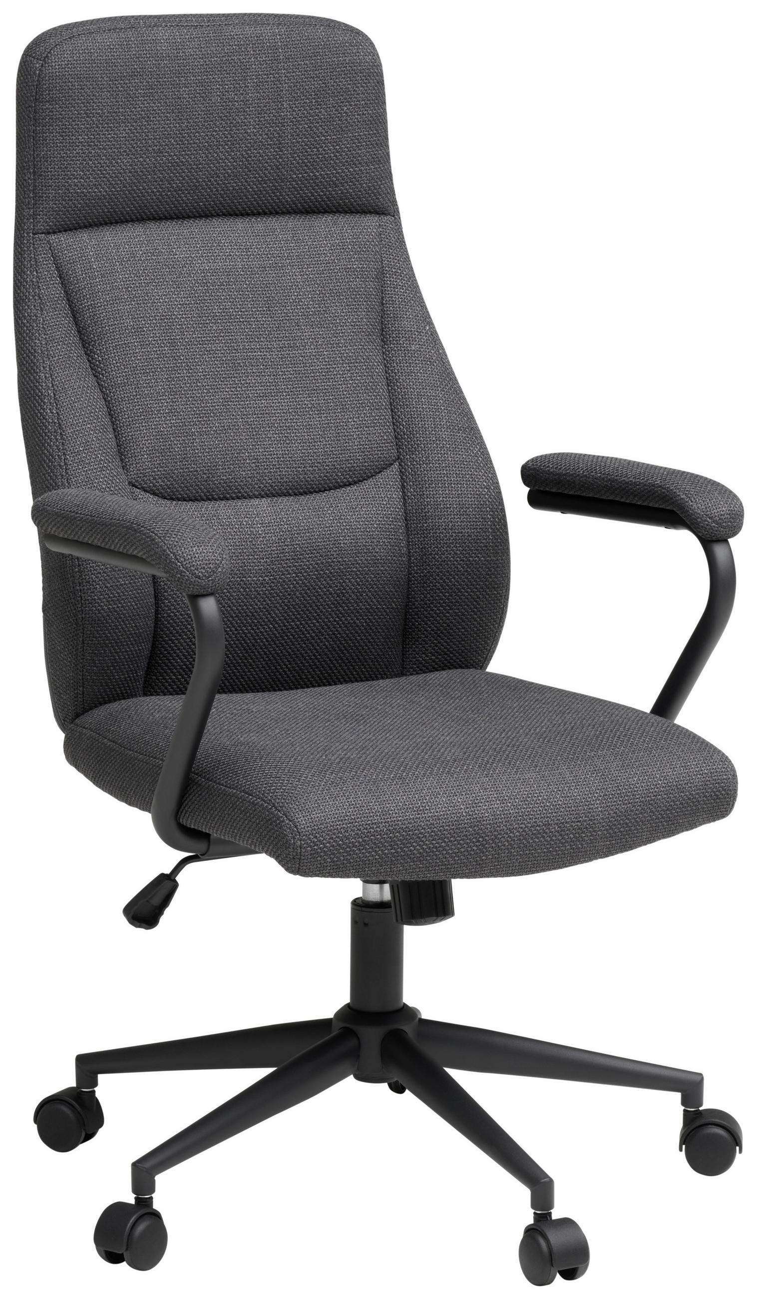 DREHSTUHL Webstoff Anthrazit, Schwarz  - Anthrazit/Schwarz, Modern, Kunststoff/Textil (60/106-114/65cm) - MID.YOU