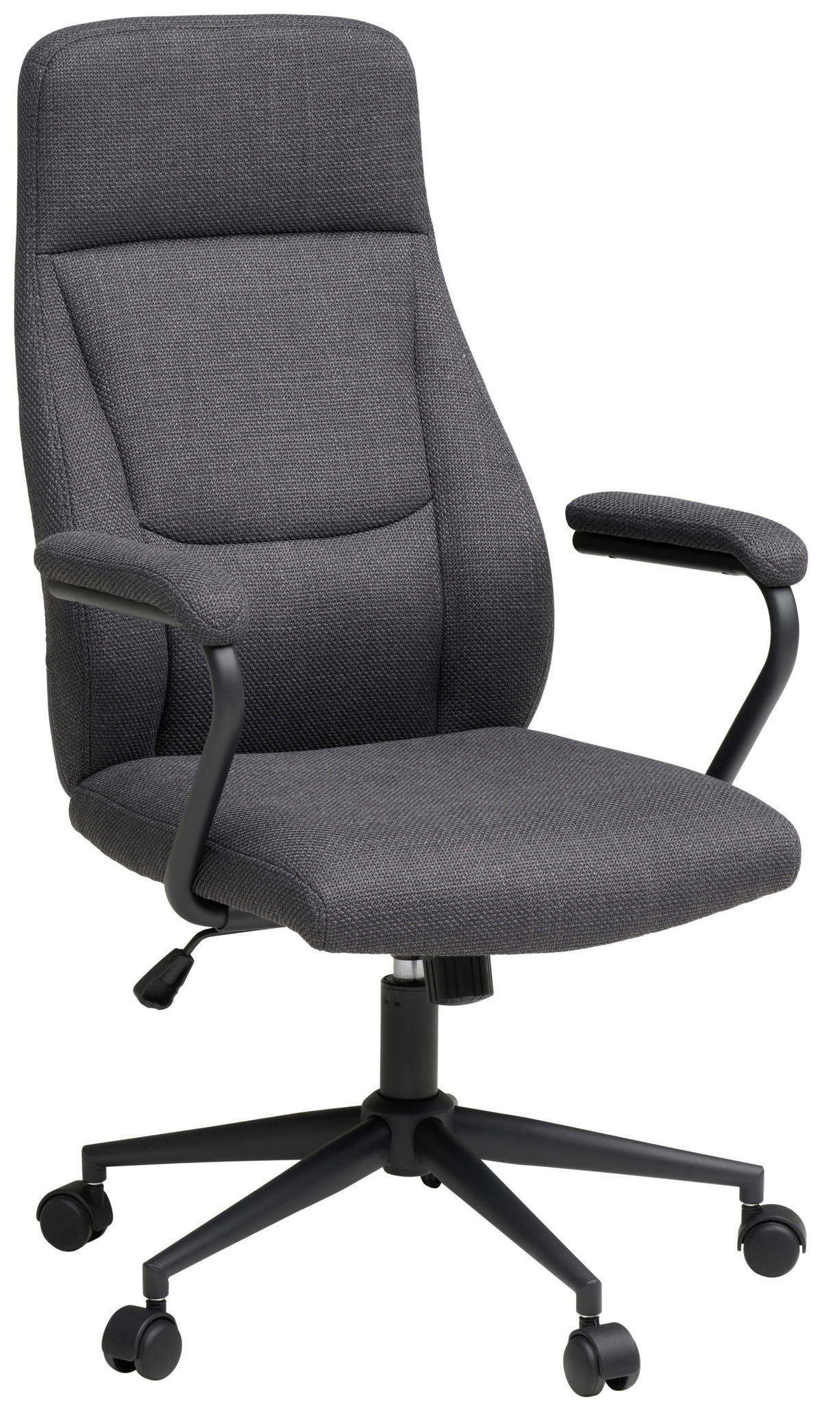 DREHSTUHL Webstoff Anthrazit, Schwarz  - Anthrazit/Schwarz, MODERN, Kunststoff/Textil (60/106-114/65cm) - MID.YOU