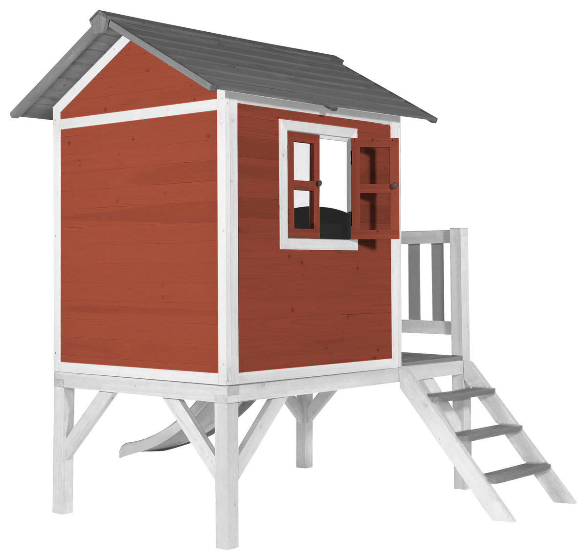 SPIELHAUS  - Rot/Weiß, KONVENTIONELL, Holz/Kunststoff (101/17/139cm) - Ambia Garden