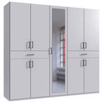 DREHTÜRENSCHRANK  in Weiß  - Schwarz/Weiß, KONVENTIONELL, Glas/Holzwerkstoff (225/208/58cm) - Carryhome