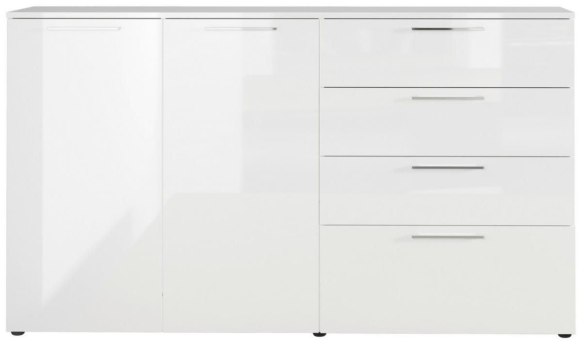 SIDEBOARD  186/107/40 cm 4 Schublade(n)  - Chromfarben/Schwarz, MODERN, Holzwerkstoff/Kunststoff (186/107/40cm) - Germania