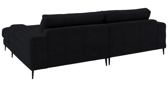 ECKSOFA  in Flachgewebe Schwarz  253/177 cm  - Schwarz, Design, Textil/Metall (253/177cm) - Dieter Knoll