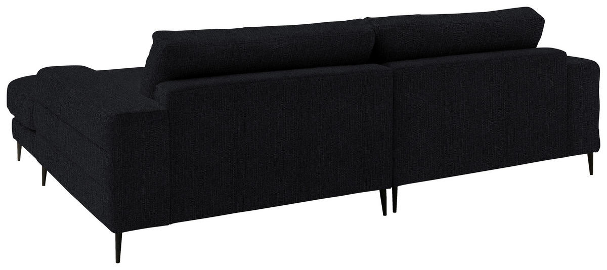 ECKSOFA in Flachgewebe Schwarz  - Schwarz, Design, Textil/Metall (253/177cm) - Dieter Knoll