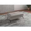 HOCKERLeder Hellgrau  - Hellgrau/Schwarz, Konventionell, Leder/Metall (102/47/69cm) - Sit & More