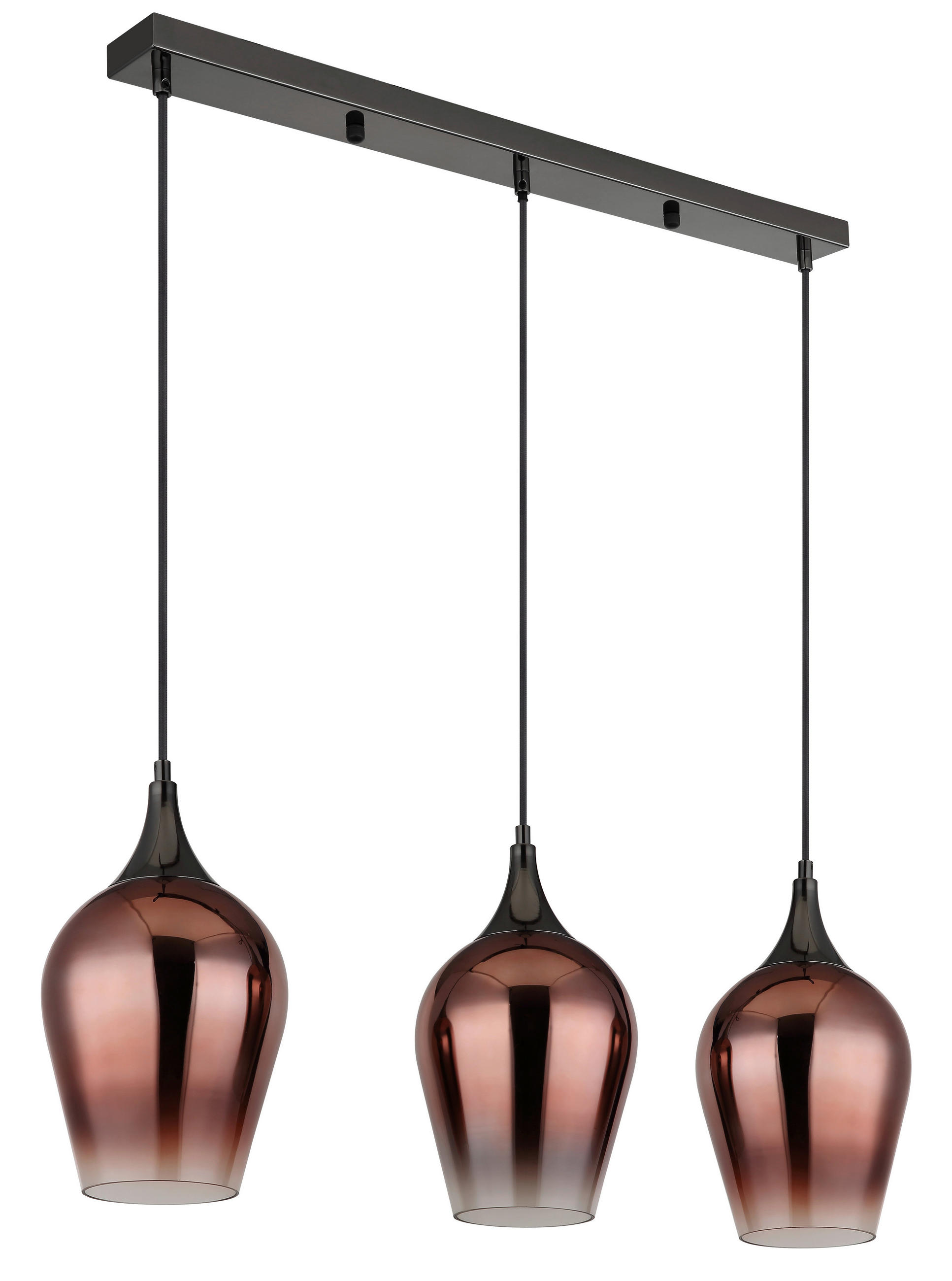 VISEČA SVETILKA     83/18/120 cm         E27 - barve kroma/prozorno, Konvencionalno, kovina/steklo (83/18/120cm) - Globo