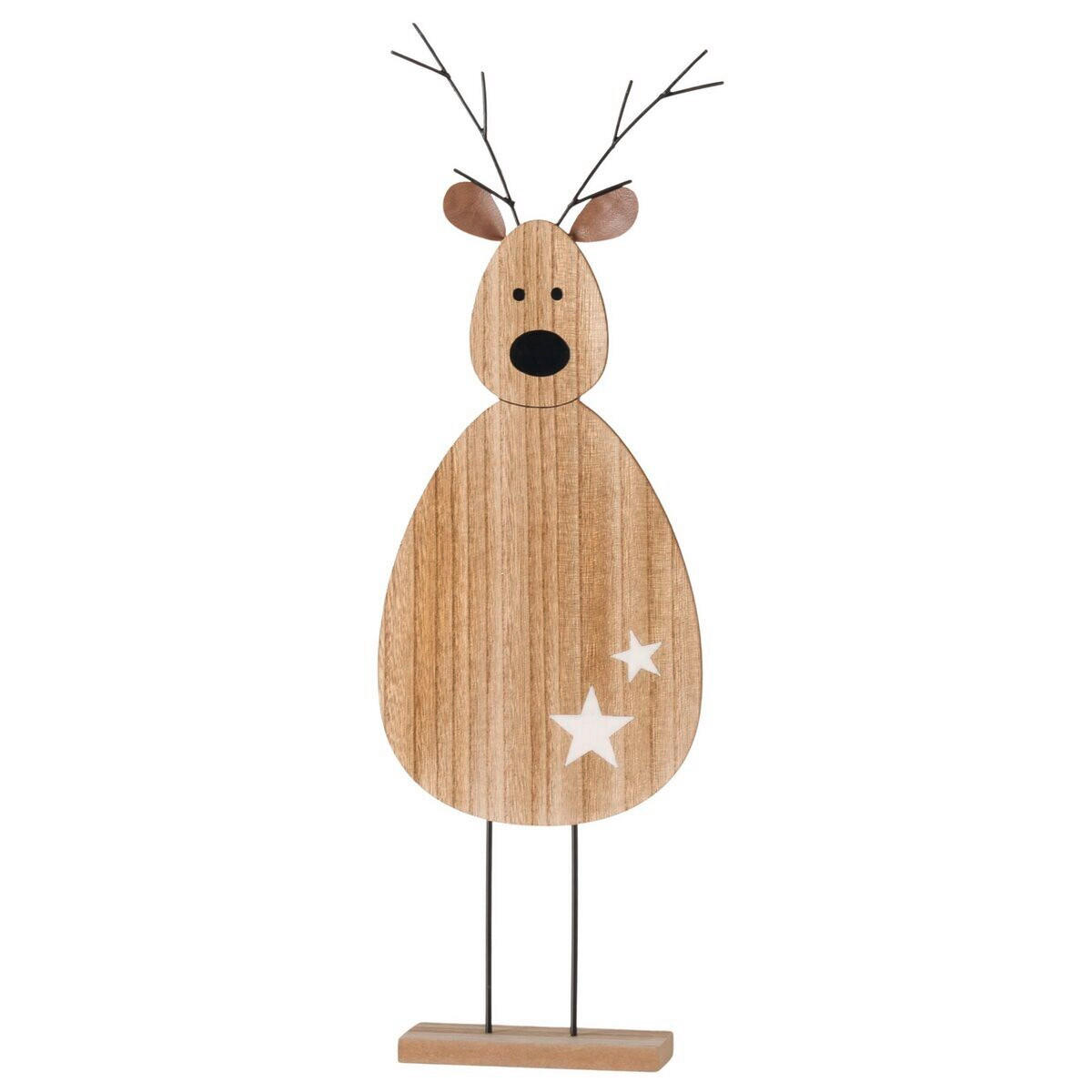 DEKOHIRSCH - Schwarz/Naturfarben, Basics, Stein/Metall (21/6,5/64cm)