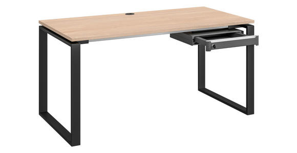 JUGENDSCHREIBTISCH 160/80/72 cm  - Eichefarben/Anthrazit, Design, Holzwerkstoff/Metall (160/80/72cm) - Cantus