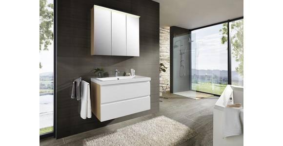 BADEZIMMER in 85 cm - Weiß, Design, Glas/Holzwerkstoff (85cm) - Novel