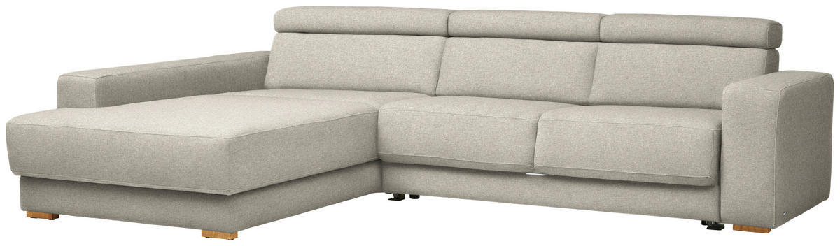 ECKSOFA  in Chenille Hellgrau  206/316 cm  - Eichefarben/Hellgrau, Design, Textil (206/316cm) - Sedda