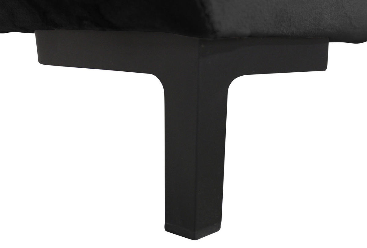 ECKSOFA in Velours Schwarz  187/277 cm  - Beige/Schwarz, Design, Textil/Metall (187/277cm) - Livetastic
