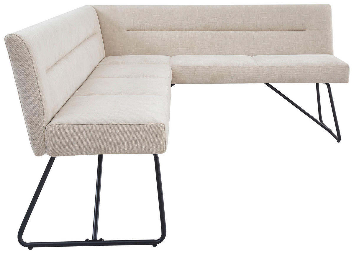 ECKBANK 225/165 cm  in Schwarz, Beige  - Beige/Schwarz, MODERN, Textil/Metall (225/165cm) - Stylife
