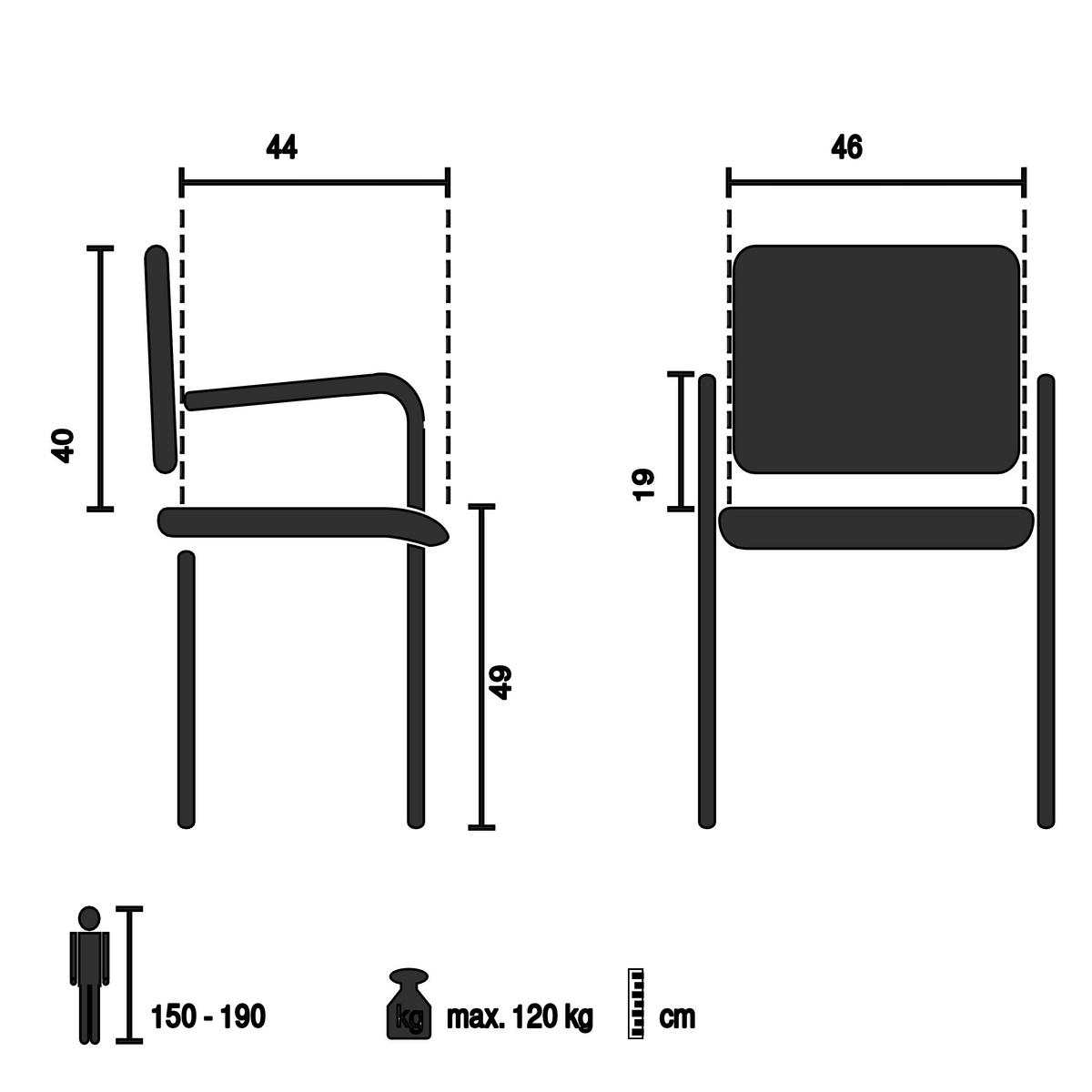 STOL MED ARMSTÖD  - svart, Modern, metall/textil (55/86/58cm) - MID.YOU