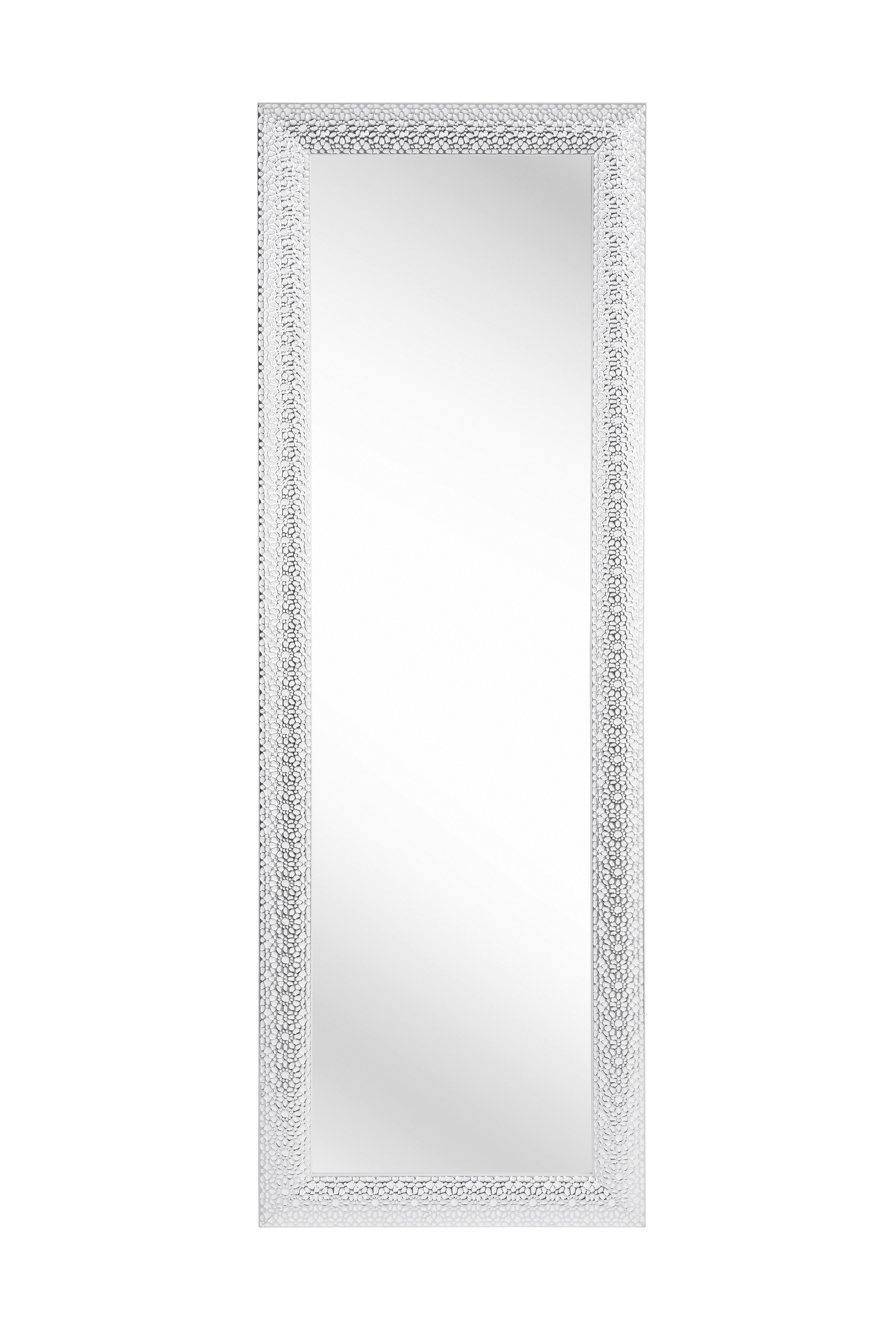 WANDSPIEGEL Silberfarben, Weiß  - Silberfarben/Weiß, LIFESTYLE, Glas/Kunststoff (50/150/3cm) - Xora