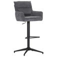 BARHOCKER Cord Anthrazit Stoffauswahl, Sitzfläche 360° drehbar  - Anthrazit/Schwarz, Design, Textil/Metall (54/98-120/58cm) - Novel